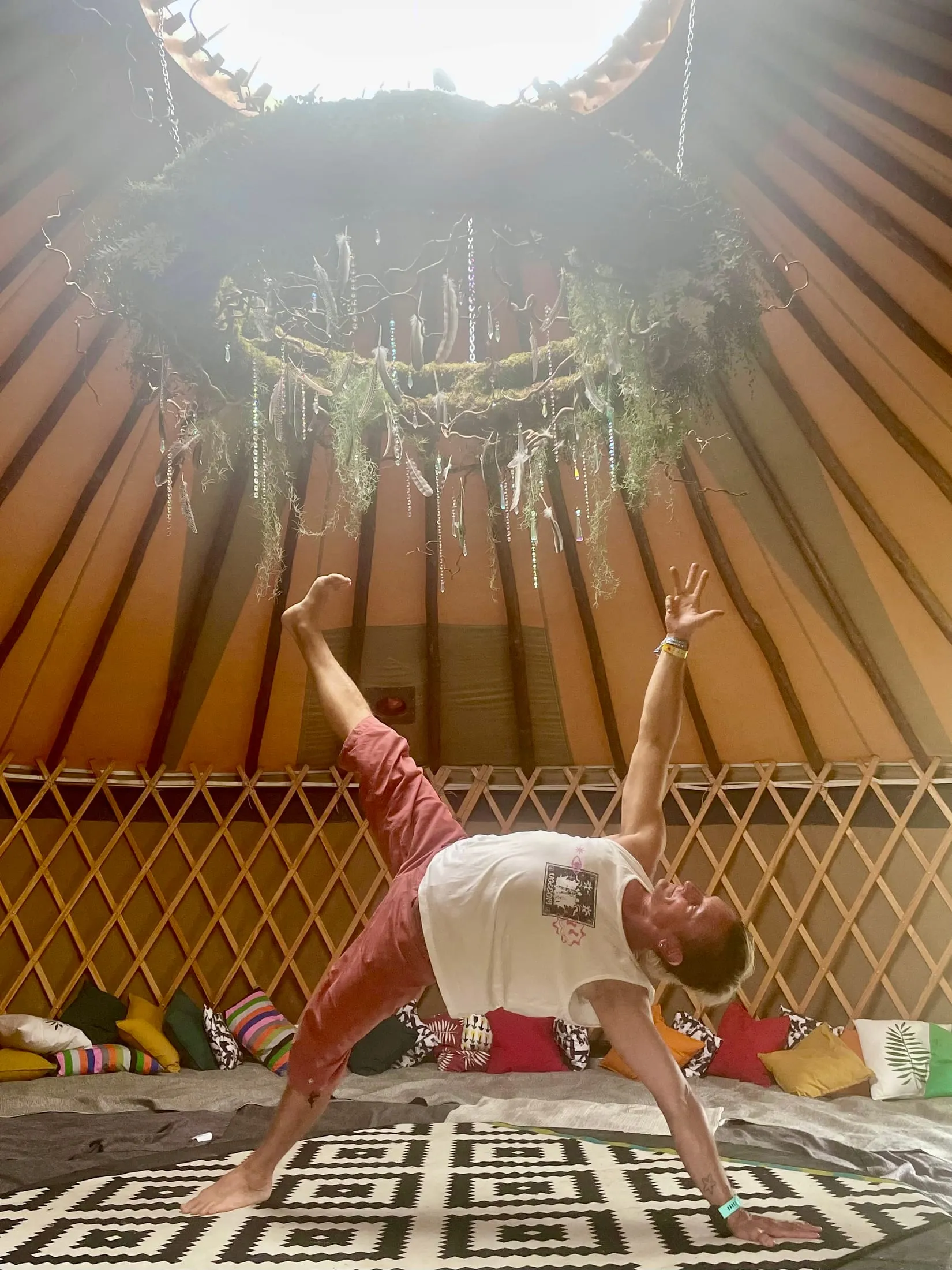 Practice inside the Humblewell yurt